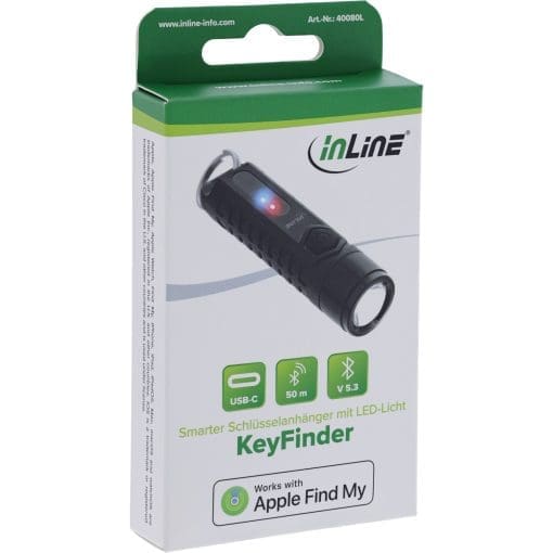 InLine® KeyFinder, smarter Schlüsselanhänger mit LED-Licht, 300mAh, IP65 – Bild 5