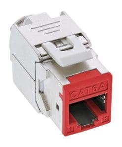 8er Pack InLine® Keystone RJ45 Buchse, geschirmt, Cat.6A, rot
