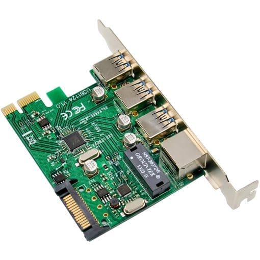 InLine® Combokarte Gigabit Netzwerk und USB 3.2 Gen.1, 1x RJ45, 3x USB-A – Bild 4