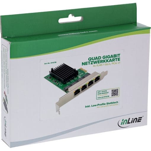 InLine® Quad Gigabit Netzwerkkarte, 4x RJ45 1 Gb/s, PCIe x1 – Bild 7