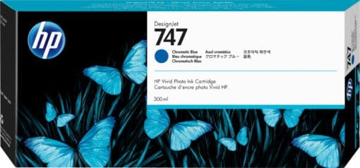 HP 747 Chromatisches Blau DesignJet Tintenpatrone, 300 ml