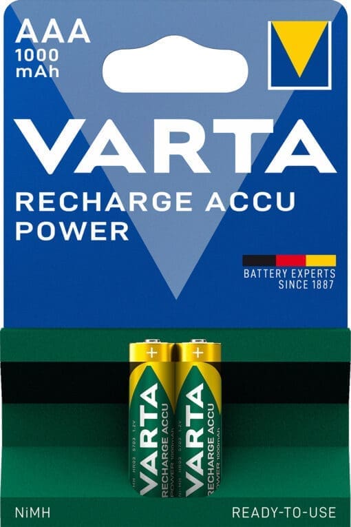 VARTA Rechargeable Akku AAA Micro 2er 1000mAh 50x 2-er Packs – Bild 2