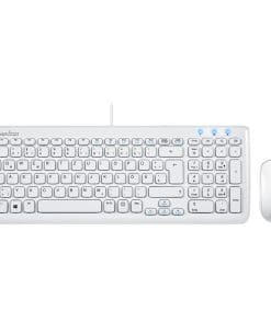 Perixx PERIDUO-303 DE, USB-Tastatur und Maus Set, Klavierlack, weiß, weiß