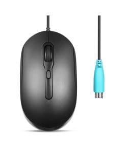 Perixx PERIMICE-222PB, Maus, optisch, 4 Tasten, Silent, PS2, schwarz