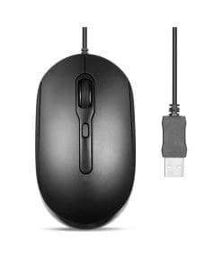Perixx PERIMICE-222UB, Maus, optisch, 4 Tasten, Silent, USB-A, schwarz