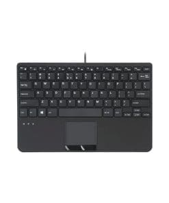 Perixx PERIBOARD-525 US Mini-USB-Tastatur mit Touchpad, USB-Hub, schwarz