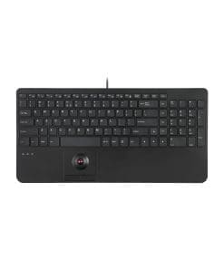 Perixx PERIBOARD-538 H US USB-Tastatur mit Trackball, Scherentasten, 2× USB-Hub