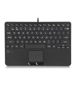 Perixx PERIBOARD-425, US, Mini USB-Tastatur, Touchpad, 2x Hub, schwarz