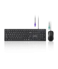 Perixx PERIDUO-117 P US Tastatur-Maus-Set, PS/2, kabelgebunden, schwarz