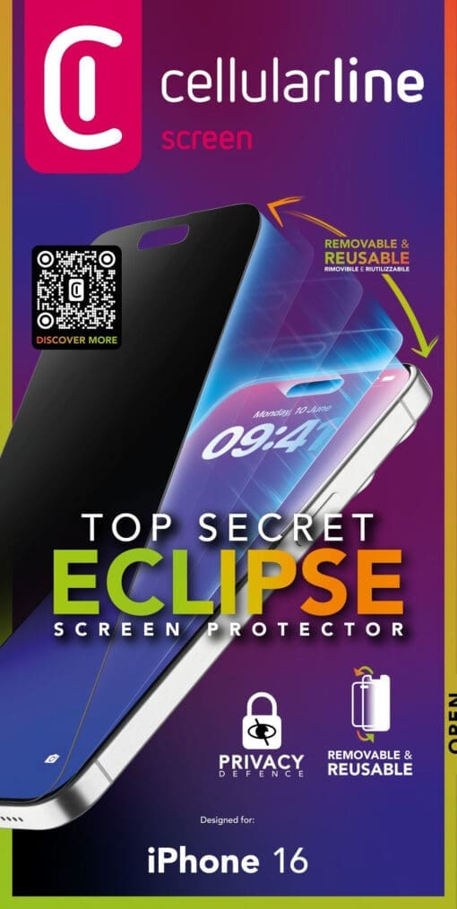 Cellularline Top Secret Glass Eclipse iPhone 16 – Bild 2