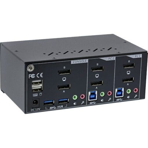 InLine® KVM Desktop Switch, 2-fach, Dual-Monitor DisplayPort 1.2, 4K, USB 3.0, Audio – Bild 2