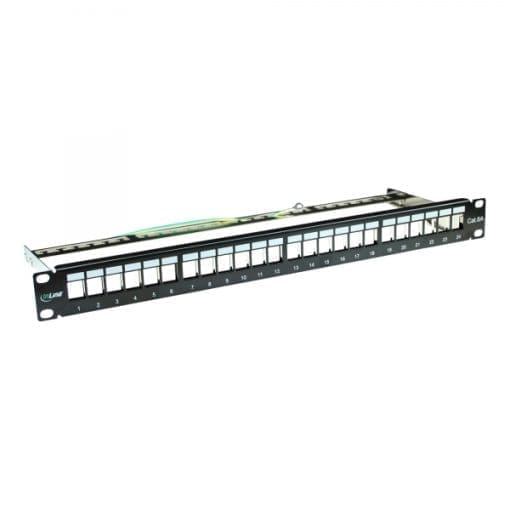 InLine® Patchfeld Cat.6A 24-fach, Keystone Snap-In Leerblech Patchpanel, 48,26cm (19"), 1HE