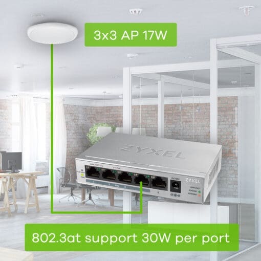 GS1005-HP 5-Port Desktop Gigabit PoE+ Switch – Bild 5