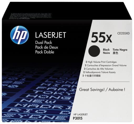 HP 55X 2er-Pack Schwarz Original LaserJet Tonerkartusche