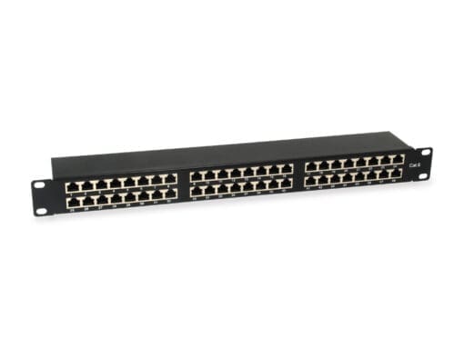 equip 48-Port Cat.6 Geschirmtes PatchPanel, Schwarz (1HE)