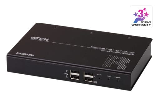 ATEN KE8900SR Slim Empfängereinheit (Receiver) KVM over IP Extender, HDMI Einzeldisplay USB, RS-232