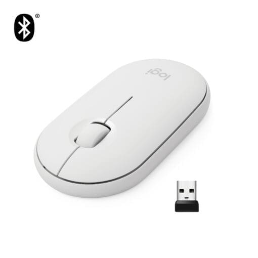 Logitech M350 PEBBLE Wireless Maus Weiß – Bild 2