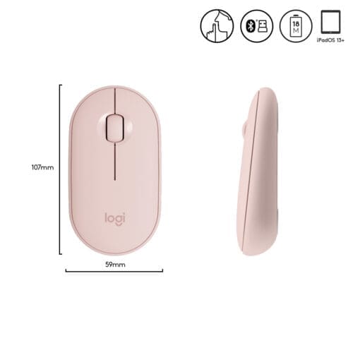 Logitech M350 PEBBLE Wireless Maus Rosa – Bild 5