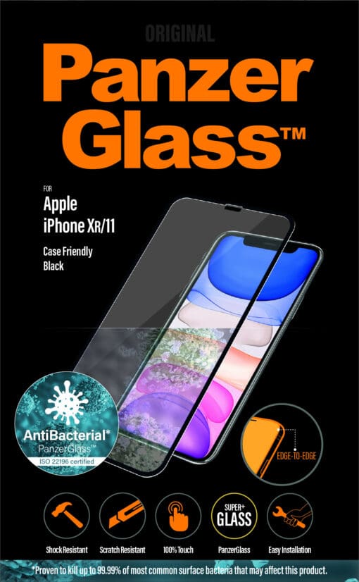 PanzerGlass iPhone 11, XR , CF, E2E, Antibakt, Black – Bild 8