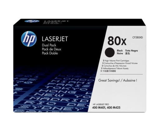 HP 80X 2er-Pack Schwarz Original LaserJet Tonerkartuschen