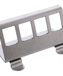 InLine® Keystone SNAP-In Metall-Modulhalter, 4-fach für Hutschiene