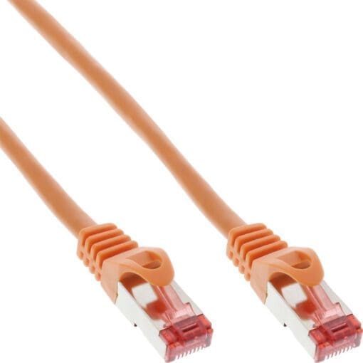 InLine® Patchkabel, S/FTP (PiMf), Cat.6, 250MHz, PVC, Kupfer, orange, 0,3m, orange