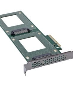 InLine® PCIe Karte zu 2x intern U.2 NVMe SFF-8639 – Bifurcation, PCIe x8, schmal