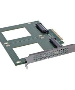 InLine® PCIe Karte zu 2x intern U.2 NVMe SFF-8639 – Bifurcation, PCIe x8, breit