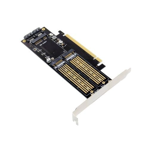InLine® PCIe Karte x16 zu 2x M.2, 1x mSATA – Bild 2