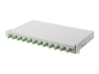 Spleißbox, 1U, Equipped 12x E2000 Simplex, M25 Schraube