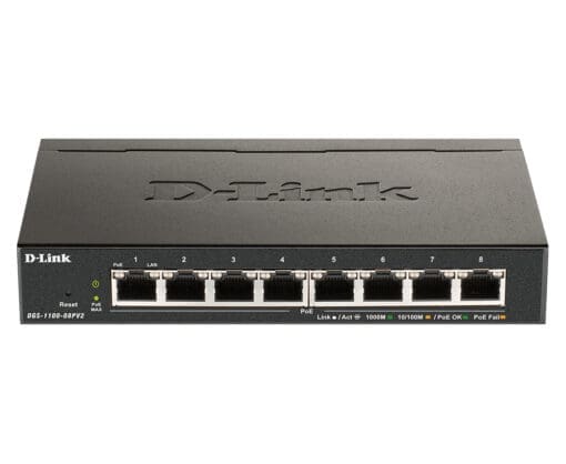 D-Link DGS-1100-08PV2 8-Port L2 PoE EasySmart Gigabit Switch