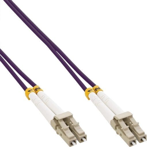 InLine® LWL Duplex Kabel, LC/LC, 50/125µm, OM4, 1m, violett