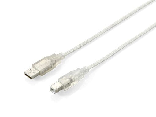 equip USB 2.0 Anschlusskabel A-Stecker/ B-Stecker 3m transp.