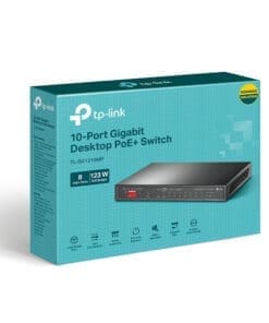 Professioneller 10-Port Gigabit Unmanaged Switch mit 8-Port PoE+, Plug and Play, mit PoE-Übertragung für die Überwachung bis zu 250 m