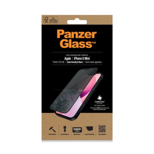 PanzerGlass E2E iPhone 13 mini Privacy CF, Black – Bild 2