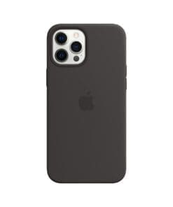 Apple Silikon Case iPhone 12 Pro Max mit MagSafe (schwarz)