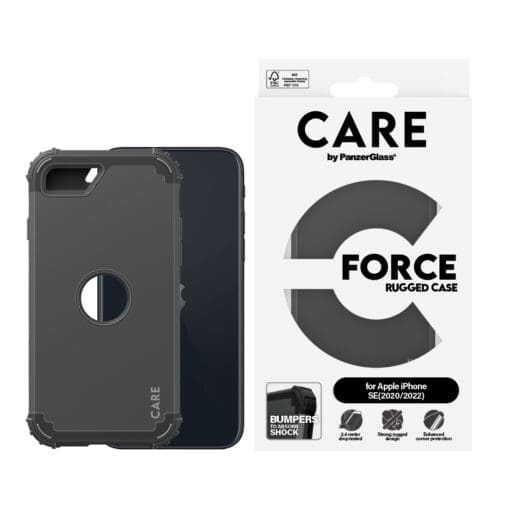 CARE Case Fashionable Black FORCE iPhone SE (2020/2022) – Bild 2