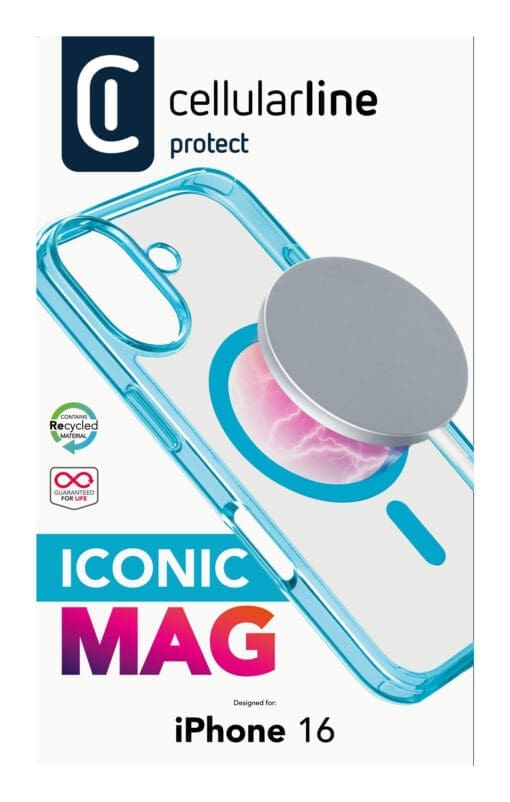 Cellularline Iconic MAG MagSafe Case iPhone 16 Light Blue – Bild 4