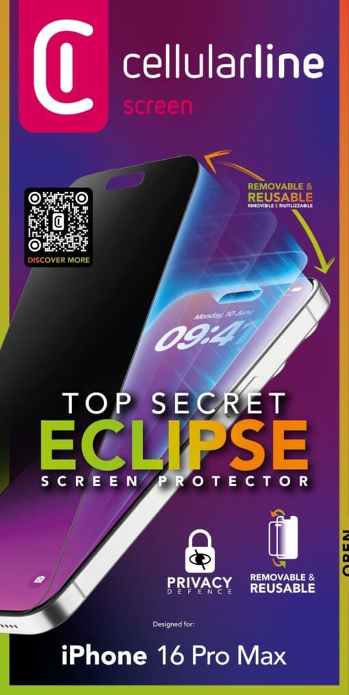 Cellularline Top Secret Glass Eclipse iPhone 16 Pro Max – Bild 2