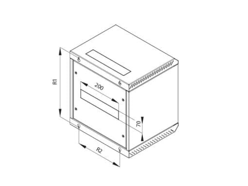 10"-Wandschrank, 4HE, mit Frontvollblechtür, Triton RBA-04-CS3-CAX-C1, lichtgrau, grau – Bild 5