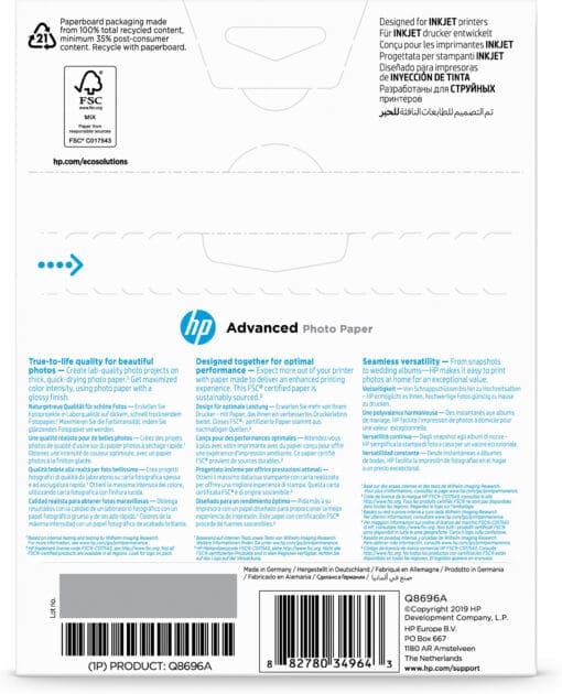 HP Advanced Fotopapier glänzend - 25 Blatt/13 x 18 cm, randlos – Bild 3