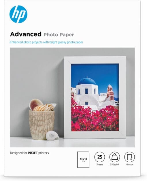 HP Advanced Fotopapier glänzend - 25 Blatt/13 x 18 cm, randlos