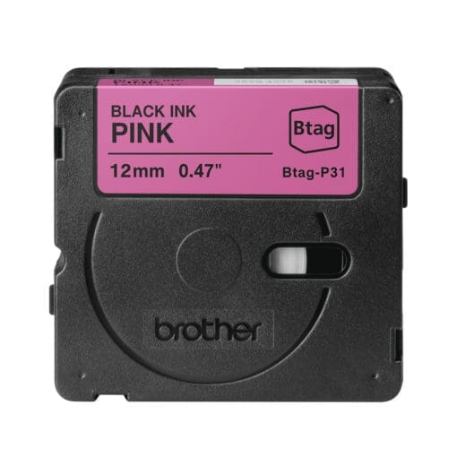 Brother Schriftband BTAG-P31 Schwarz auf Pink 12 mm x 4 m – Bild 2