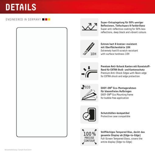 DISPLEX Premium Panzerglas vollflächig Antireflex für Samsung Galaxy S25 Ultra – Bild 2