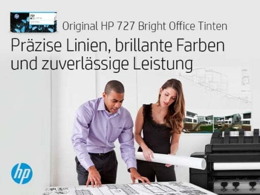 HP 727 Mattschwarz DesignJet Tintenpatrone, 300 ml – Bild 5