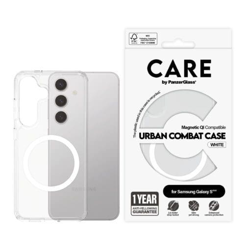 CARE Flagship Case Clear w. white QI Compatible Galaxy S25 – Bild 2