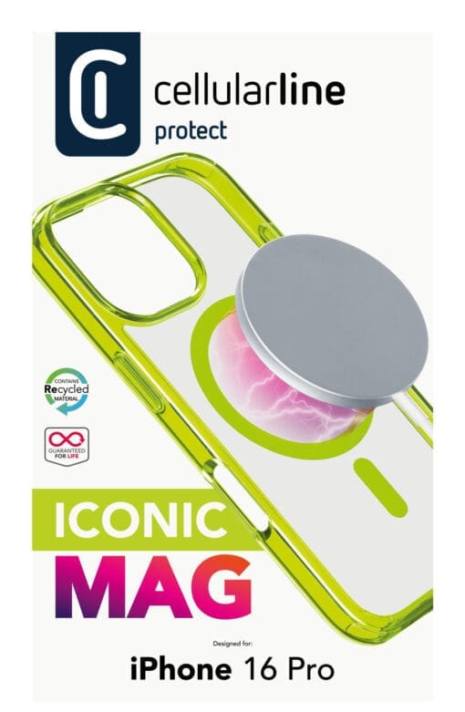 Cellularline Iconic MAG MagSafe Case iPhone 16 Pro Lime – Bild 4